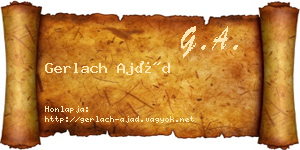 Gerlach Ajád névjegykártya